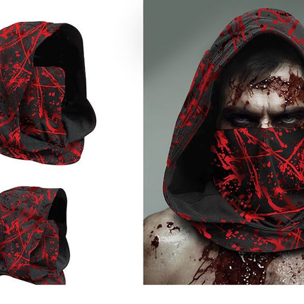 Bonnet d'Halloween noir avec des éclaboussures de sang