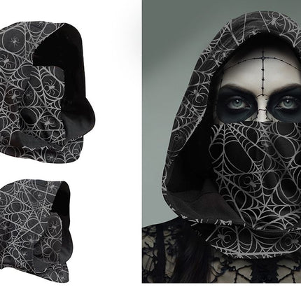 Bonnet d'Halloween noir avec toile d'araignée
