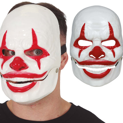 Masque rouge de clown souriant