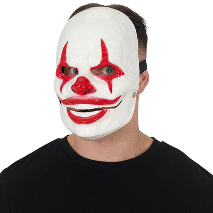 Masque rouge de clown souriant