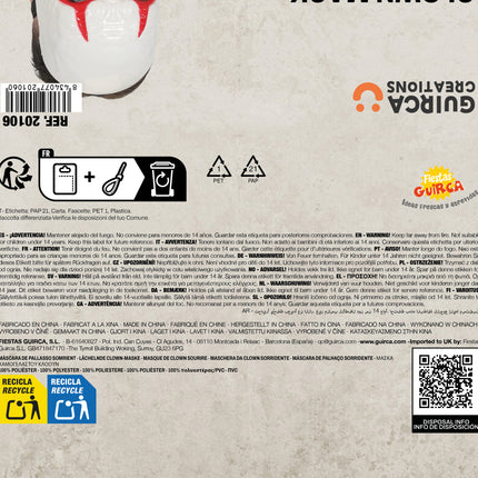 Masque rouge de clown souriant