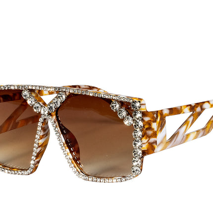 Lunettes marron en strass