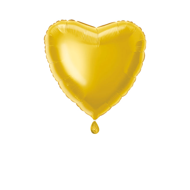 Ballon en feuille d'or classique en forme de cœur 18" , emballé