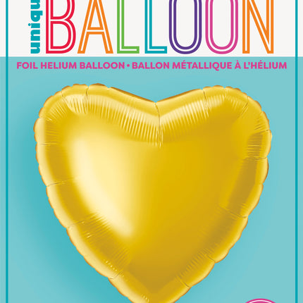 Ballon à l'hélium Heart Gold Empty 45cm