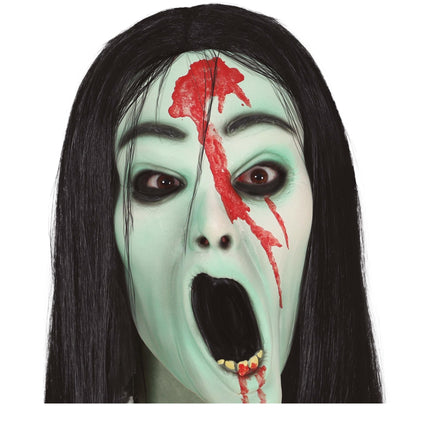 Masque d'Halloween vert Horror Girl