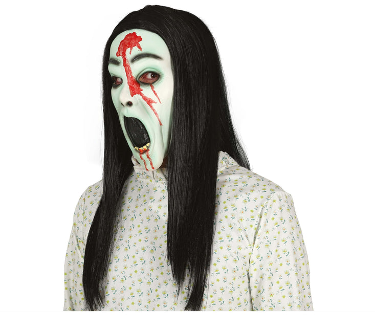 Masque d'Halloween vert Horror Girl