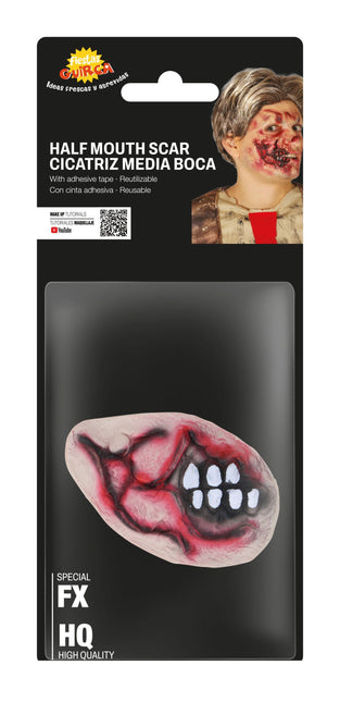 Plaie d'Halloween au niveau de la demi-bouche