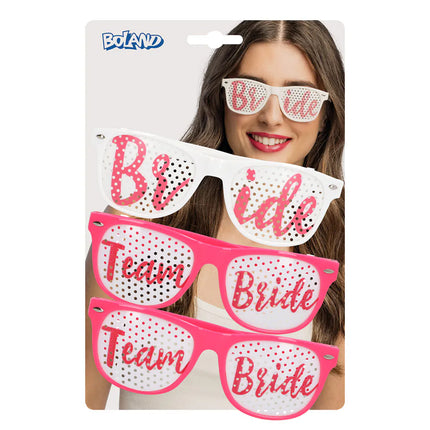 Lot de 3 lunettes de fête « Bride to be » (la future mariée et son équipe)