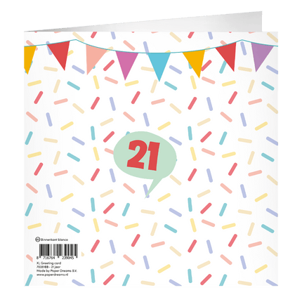 21 Jaar Wenskaart 23cm - Partywinkel - 8716764239045