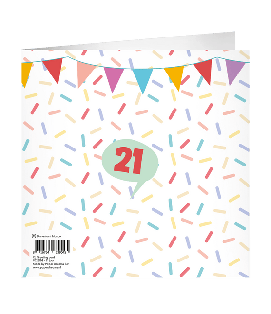 21 Jaar Wenskaart 23cm - Partywinkel - 8716764239045