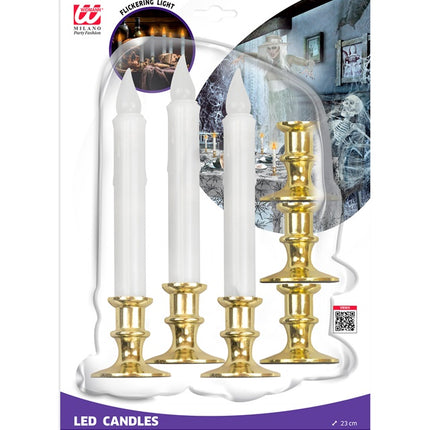 SET DE 6 BOUGIES BLANCHES AVEC LUMIÈRE VACILLANTE ET MINUTERIE 23 CM