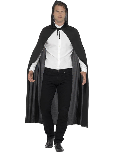 Cape d'Halloween noire avec capuchon