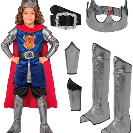 Costume de roi Bleu Rouge