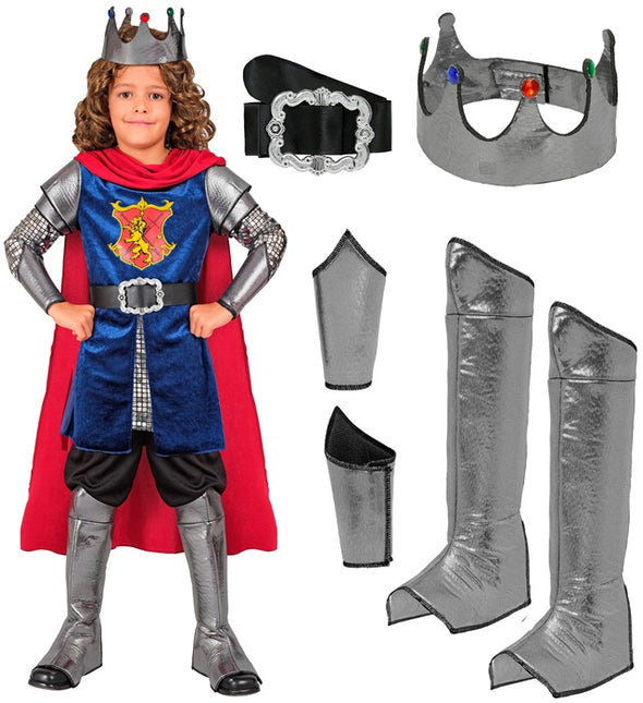 Costume de roi Bleu Rouge