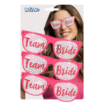 Lot de 3 lunettes de fête « Team bride »