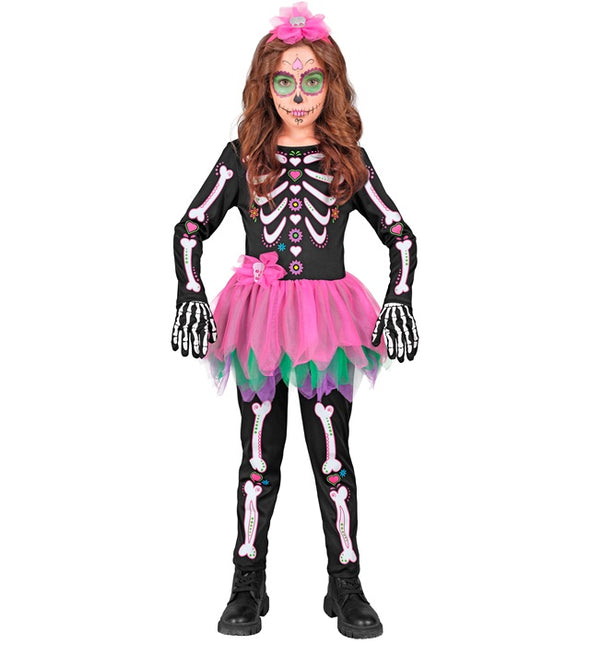 Costume de squelette Noir Rose Enfant