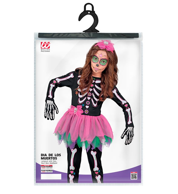 Costume de squelette Noir Rose Enfant