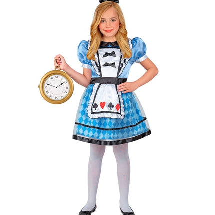 Costume de fille du pays des merveilles bleu