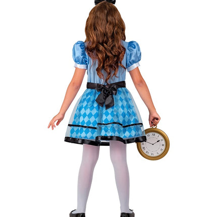 Costume de fille du pays des merveilles bleu