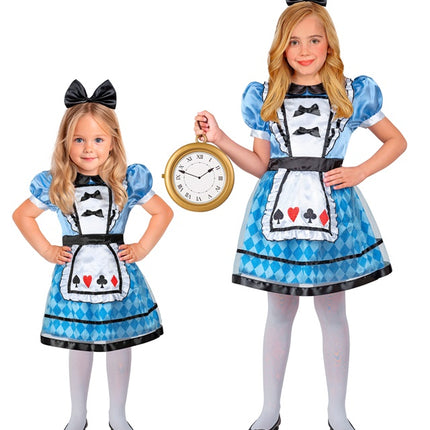 Costume de fille du pays des merveilles bleu
