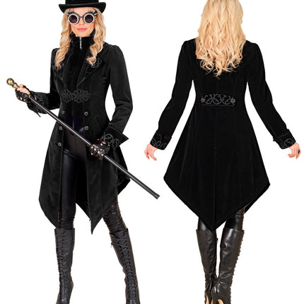 VESTE GOTHIQUE EN VELOURS NOIR POUR FEMMES