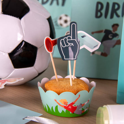 Garnitures de cupcake de football 6pcs