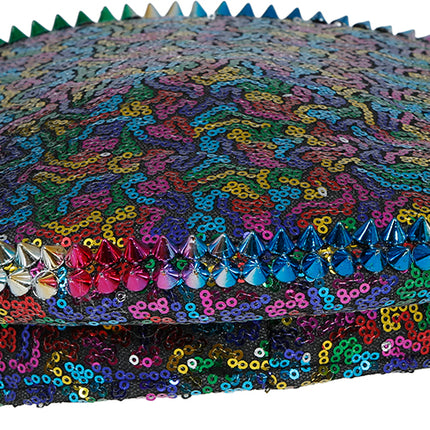 Casquette de police arc-en-ciel avec clous