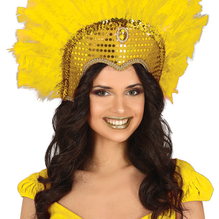 Tête de plume jaune