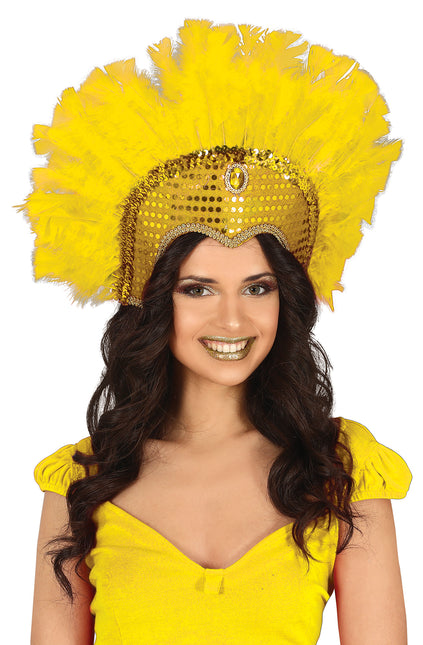 Tête de plume jaune