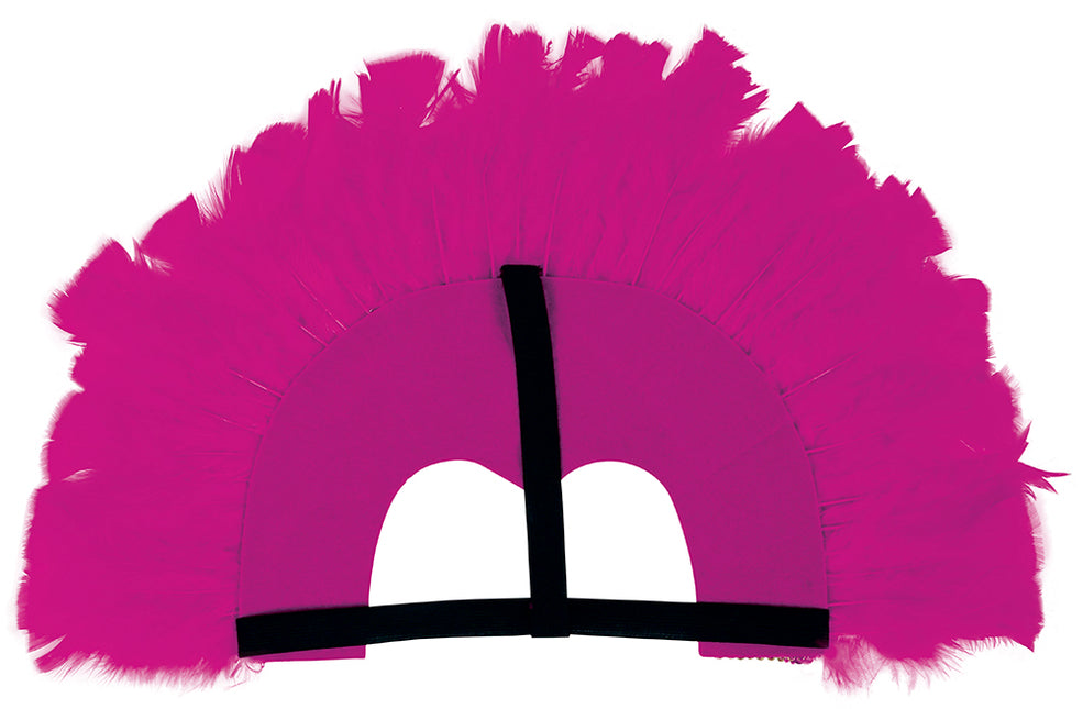 Tête à plumes fuchsia