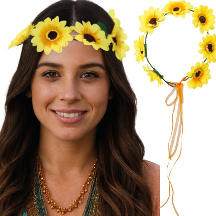 Bandeau de fleurs jaune