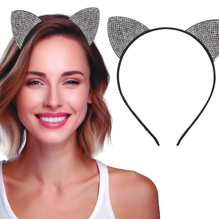 Bandeau de chat argenté