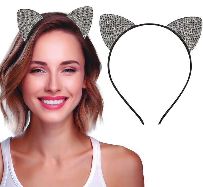 Bandeau de chat argenté