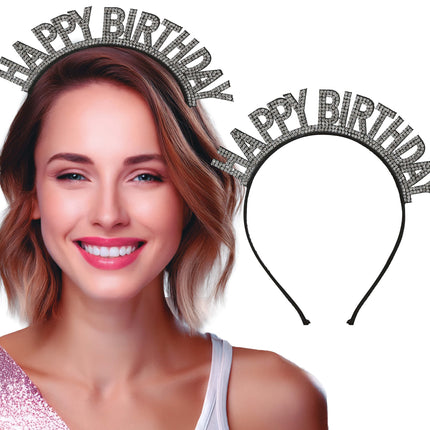 Bandeau d'anniversaire noir et argent