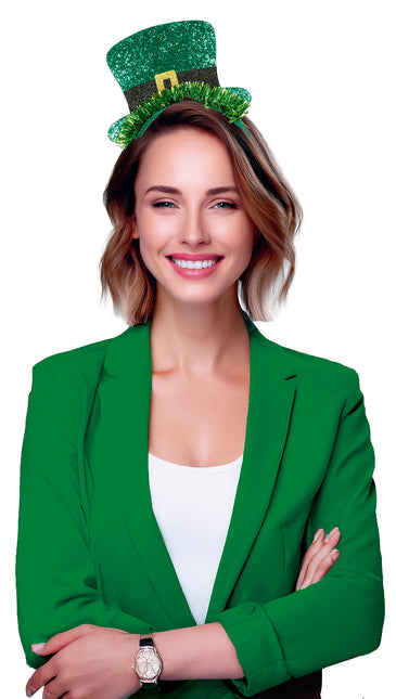 Bandeau de cheveux de la Saint-Patrick avec chapeau à paillettes