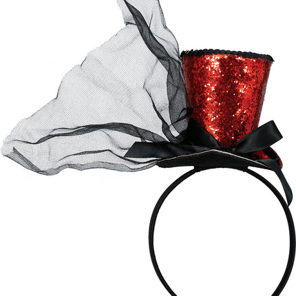 Chapeau Bucket Hat Red Black Glitter