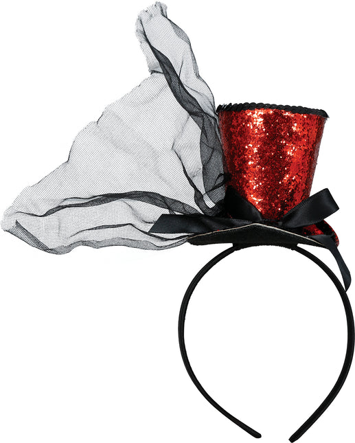 Chapeau Bucket Hat Red Black Glitter