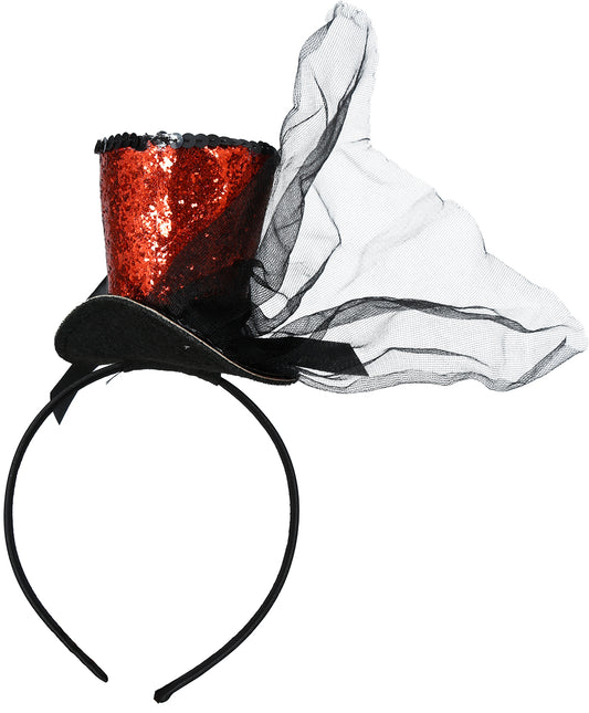 Chapeau Bucket Hat Red Black Glitter