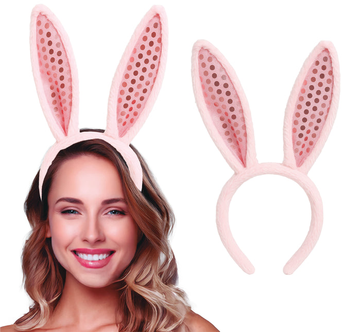 Bandeau à cheveux lapin rose
