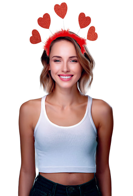 Bandeau Coeurs Rouge