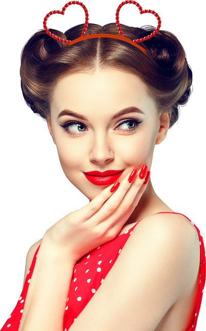 Bandeau de cœurs métalliques