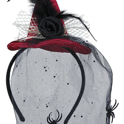 Bandeau d'Halloween rouge Chapeau de sorcière