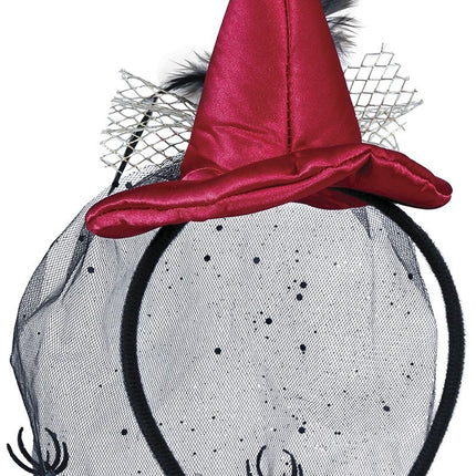 Bandeau d'Halloween rouge Chapeau de sorcière