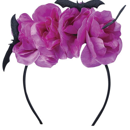 Bandeau d'Halloween Fleurs de chauve-souris