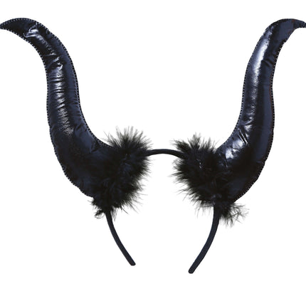 Bandeau d'Halloween noir Cornes de diable