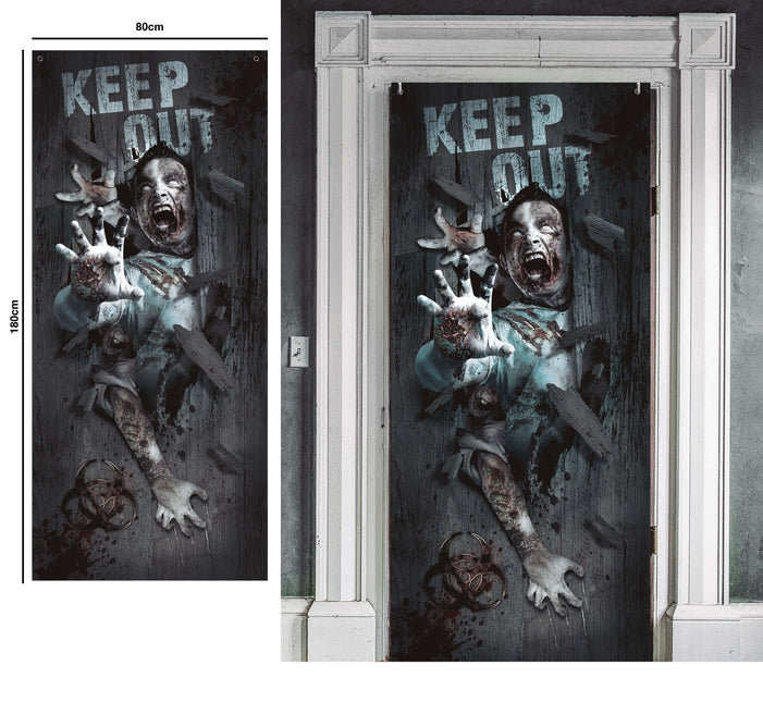 Décoration de porte Halloween Zombie 180cm