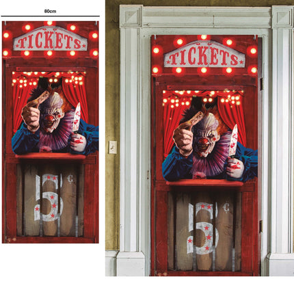 Décoration de porte pour Halloween Clown d'horreur