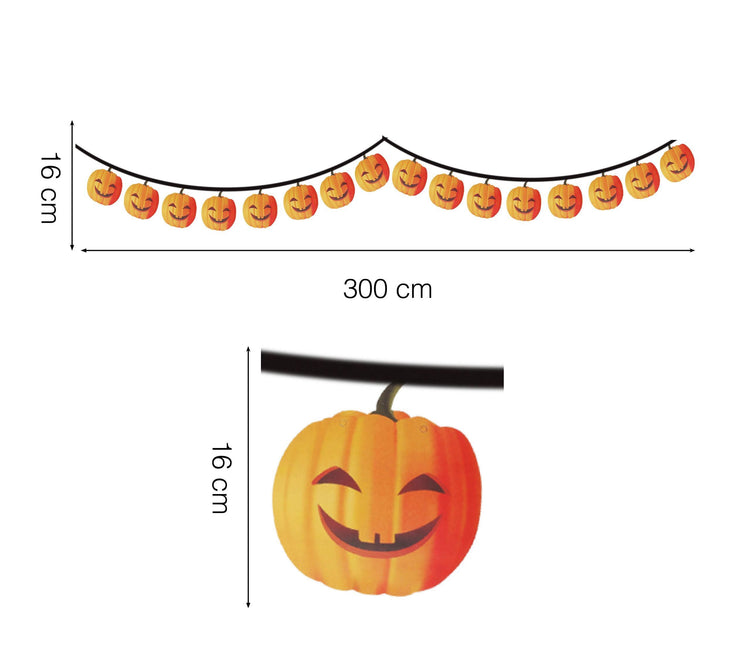 Guirlande d'Halloween Citrouille 3m