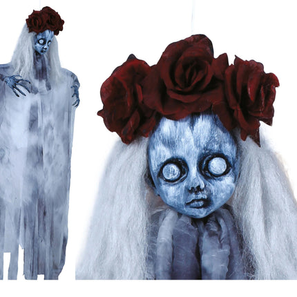 Décoration suspendue d'Halloween Fille fantôme 1m