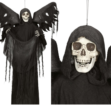 Décoration suspendue d'Halloween Squelette avec son et lumière 1.6m